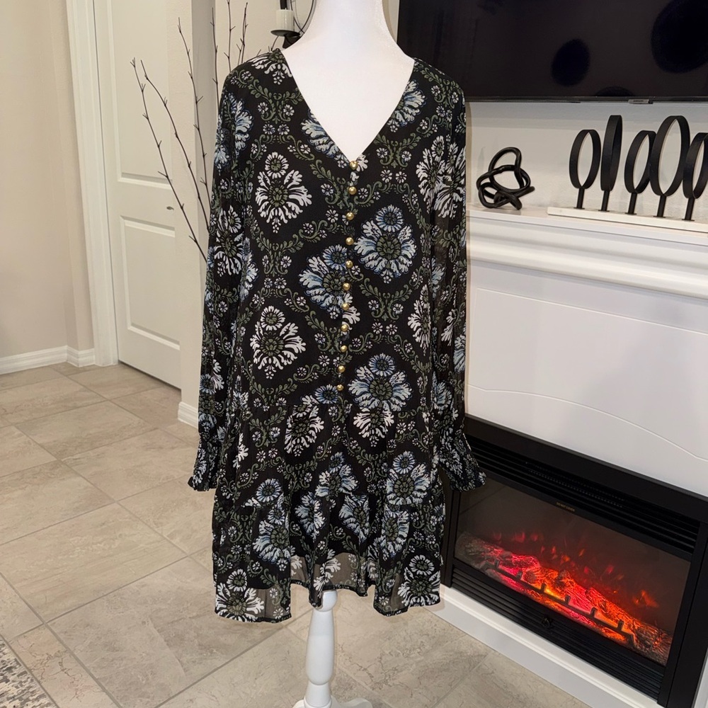 Hudson Gray Black Floral Dress Size Small